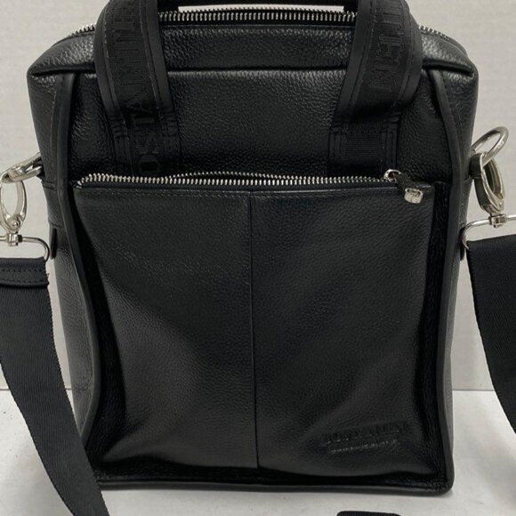 Bonstanten Black Leather Messenger Bag - Picture 2 of 4